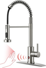 Brushed Nickel Touchless Kitchen Faucet with Smart Motion Sensor Pull Down Spr
