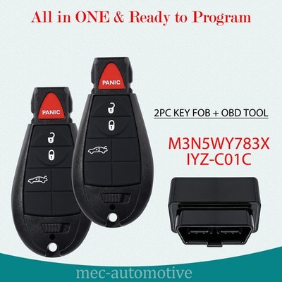 2 For 2009 2010 2011 2012 2013 Dodge Charger Challenger Remote Key Fob