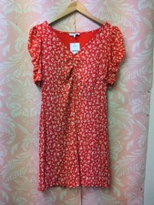 LADIES NEXT RED AND WHITE FLORAL PRINT DRES SIZE 10 BNWT - CG G13
