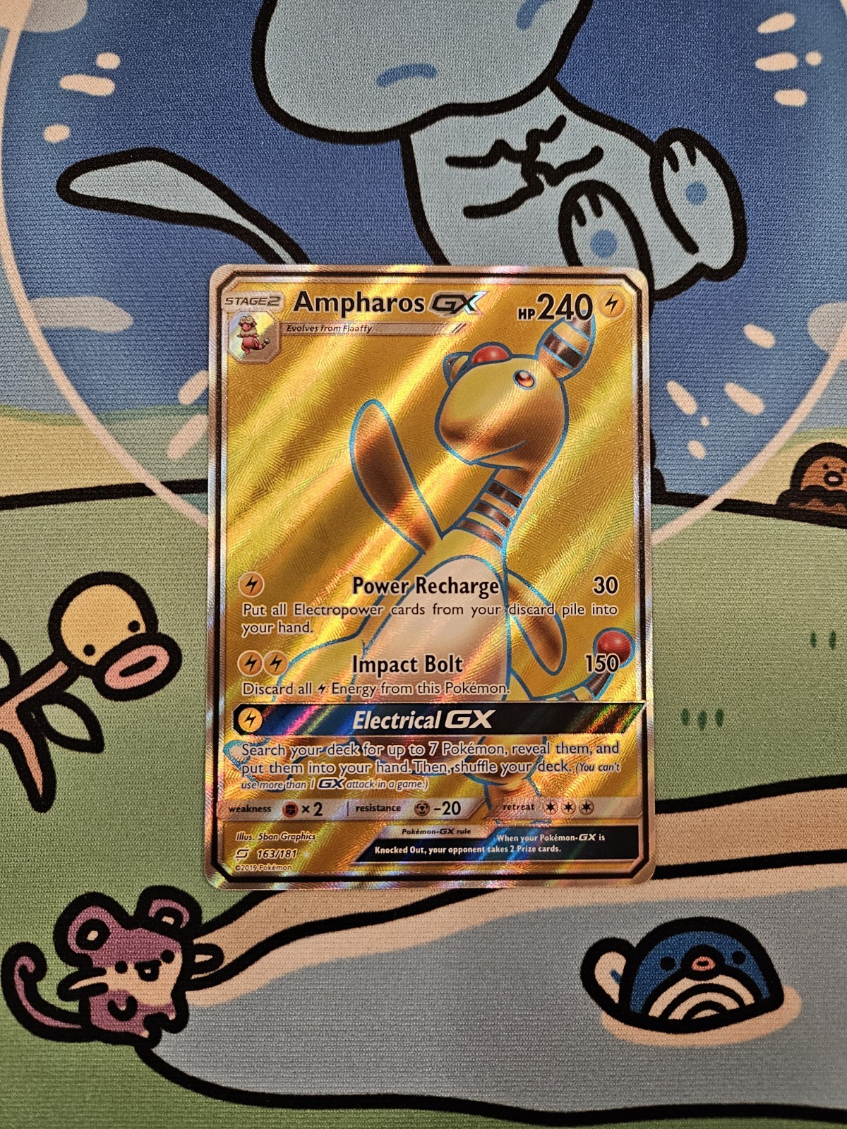 Pokémon TCG: Ampharos GX Full Art (163/181) Team Up NM