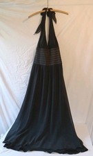 BCBG Paris Halter Formal Gown Black Sz 2 Evening Full Length Wedding Prom 