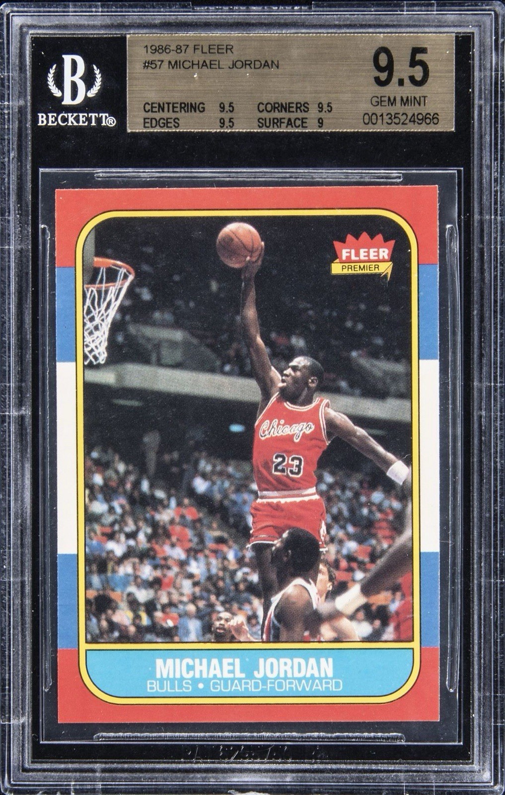 1986 Fleer Michael Jordan #57 Rookie RC BGS 9.5 GEM MINT INVESTMENT GRADE! view 1