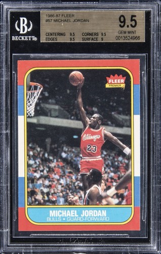 1986 Fleer Michael Jordan #57 Rookie RC BGS 9.5 GEM MINT INVESTMENT GRADE!