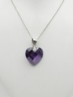 HAN Sterling Silver 4.96ct Amethyst & CZ Heart Pendant Necklace 20" — photo 1