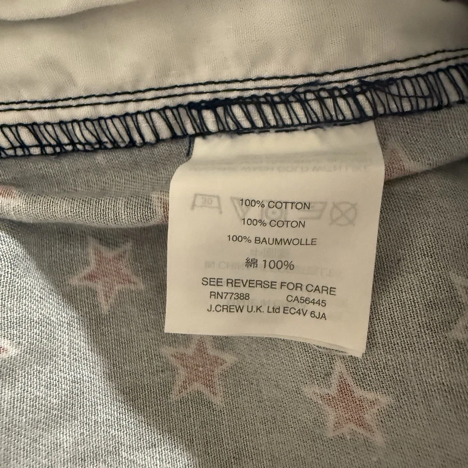 Pantalones Cortos J Crew Cuts Niñas 7 Azul Volantes Dobladillo Estrellas Rojas Cintura Elástica América Foto 4 de 4