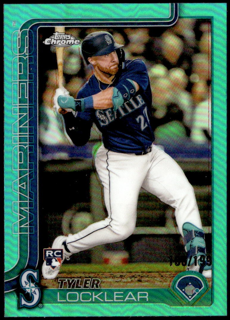 2025 Topps Chrome #41 Tyler Locklear Aqua Refractors #/199 Rookie F5