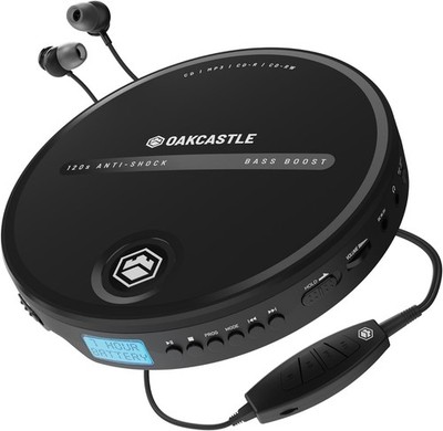 Discman, Tragbarer CD-Player, AUX, Anti-Shock, schwarz, Oakcastle CD10, GEPRÜFT