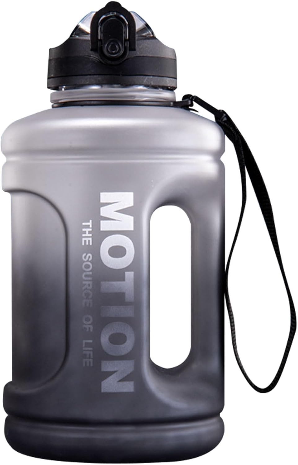 1.5L Large Water Bottle 50oz Black Water Jug, 0.4 Gallon Sports Gym Drink Conta