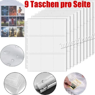 MARKENLOS 300 Seiten Sammelkarten Hüllen Folien Album Ordner Mappe Pokemon Karten 9-Pocket