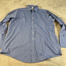 Brooks Brothers Mens Dress Shirt 17 34 Blue Traditional Fit Non Iron French Cuff