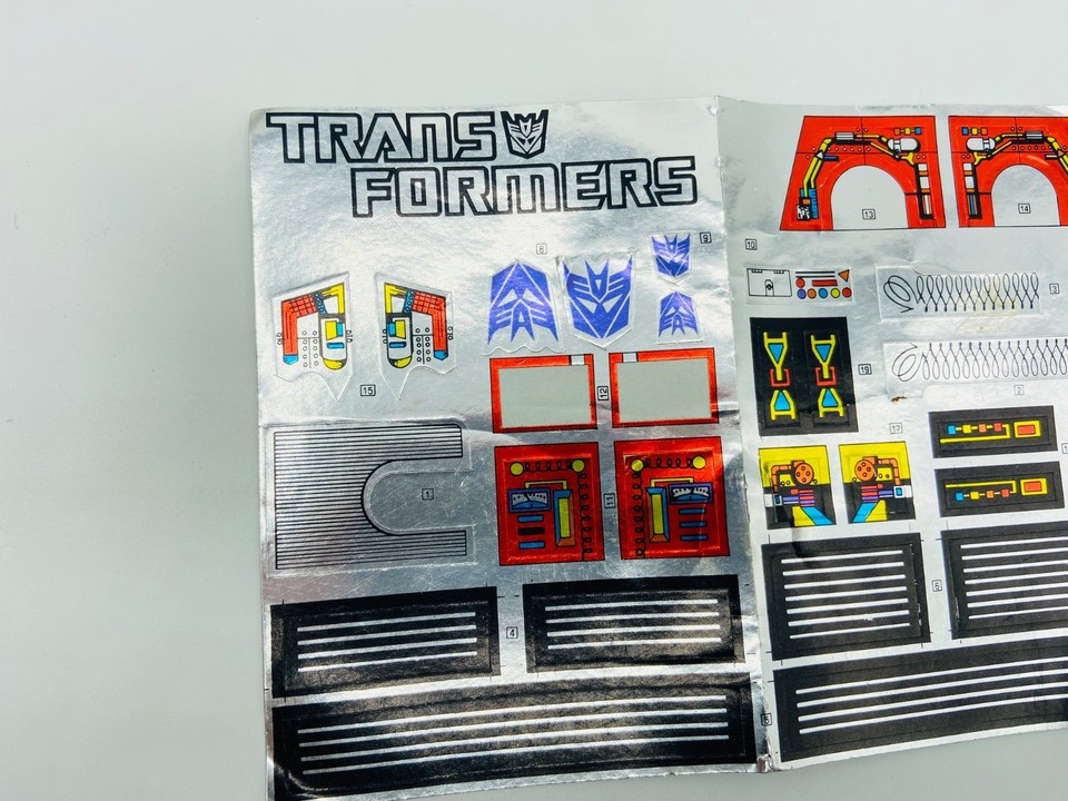 G1 MEGATRON STICKER SHEET ORIGINAL TRANSFORMERS (1L-109059) | eBay