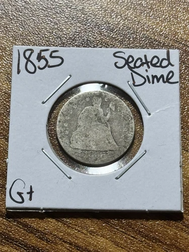 1855 Seated Liberty Silver Dime W/ Arrows Good U.S. Type Coin (Raw15819)