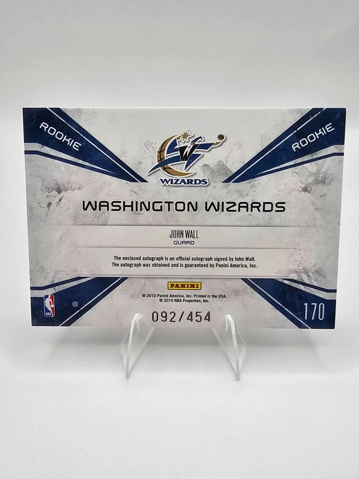 2010 Rookies звезды команды нашивки Джон стены RC Auto нашивка /454 Washington Wizards - Изображение 2 из 2