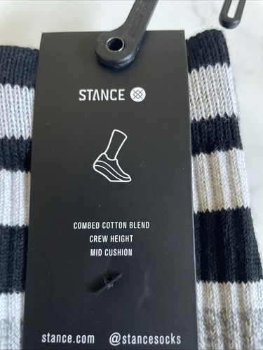 New Stance Designer Mens 3 Pack Striped Crew Cut Socks Mixed Striped Size L - Picture 7 of 7