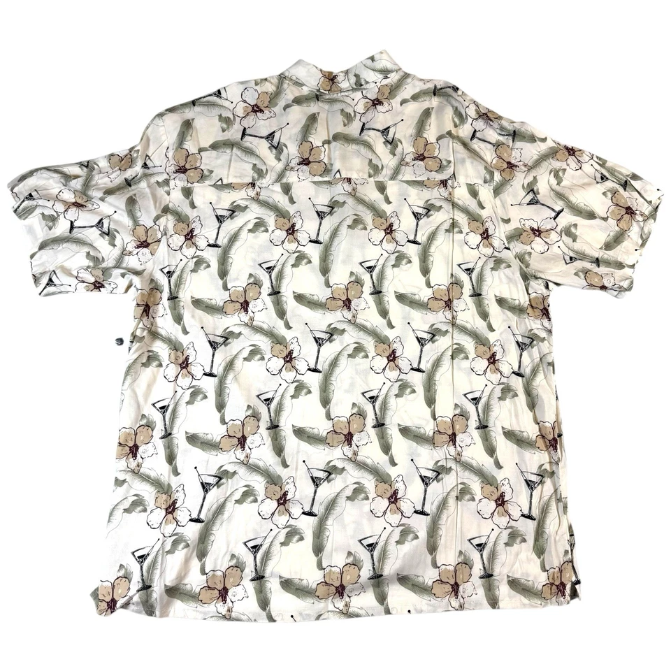 Camisa Hawaiana Knightsbridge Para Hombre XL Estampado Floral Rayón Abotonada Aloha NUEVA Foto 2 de 4