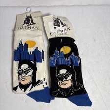 Vtg 1992 Batman Returns DC Comics Superhero Socks in Black  White