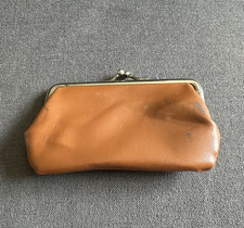 Brown Solid Women s Coin Wallet Purse Pouch with Kisslock Closure