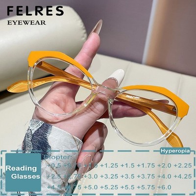 Women Anti Blue Light Cat Eye Reading Glasses Classic Simple Presbyopic Glasses
