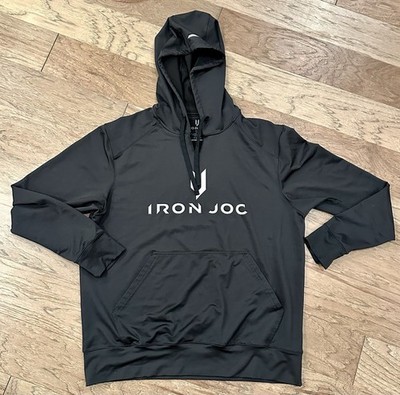 Iron Joc Mens Large Black Performance Fleece Hoodie