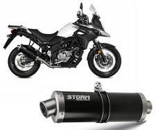 Scarico Storm by Mivv Oval Nero inox per Suzuki V-strom 650 2017 > 2023