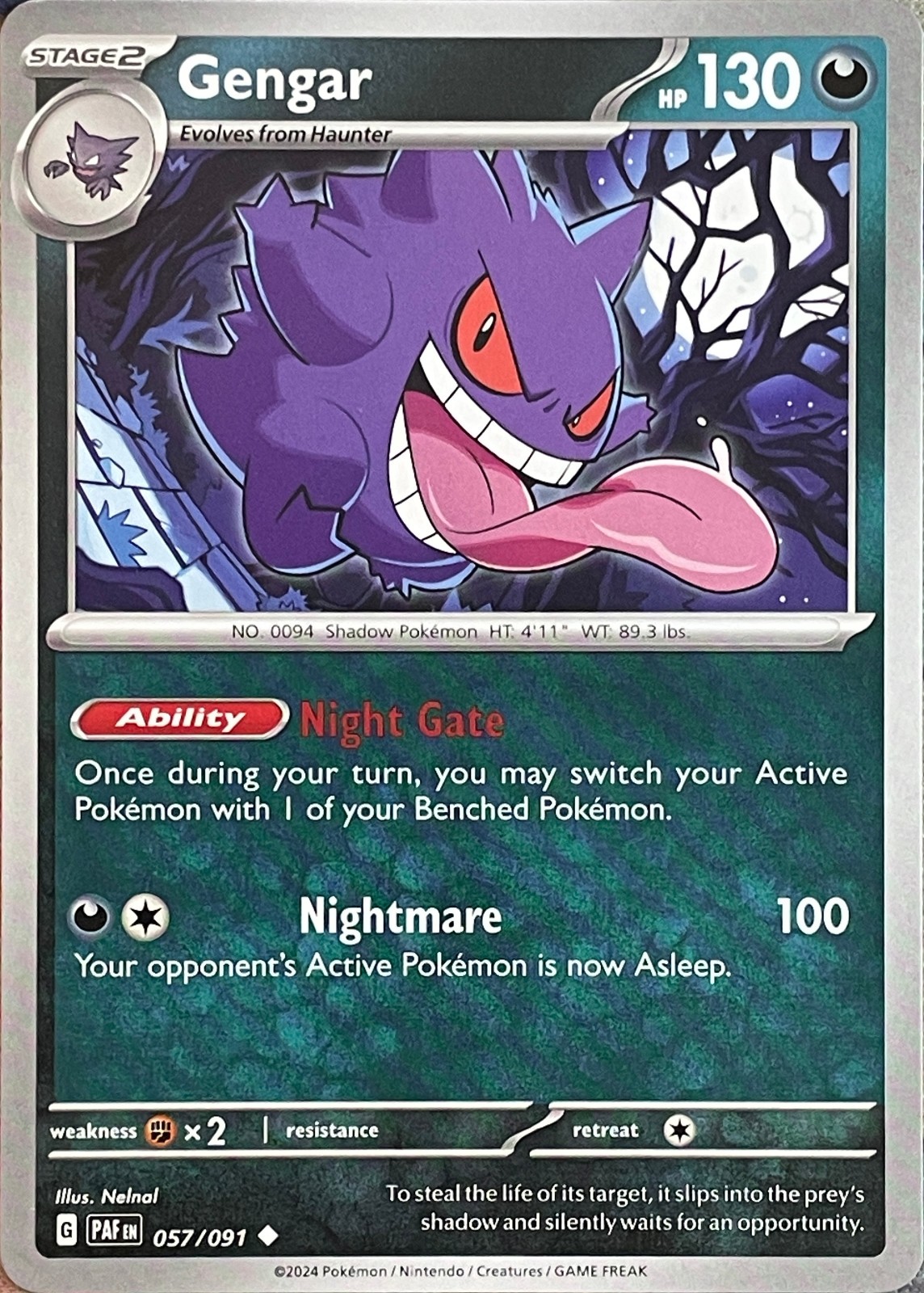 Gengar - 057/091 - Paldean Fates Pokemon 2024