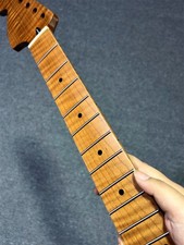 reversed big head 22 Fret Flame maple Electric guitar Neck part matte Replace