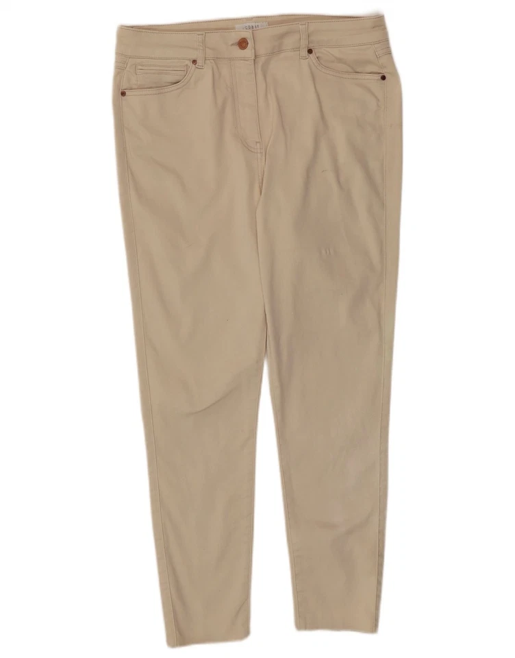 COAST Womens Slim Casual Trousers UK 16 Large W34 L27 Beige Cotton CH16 - Image 3 of 4