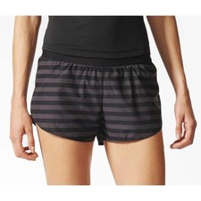 adidas Adizero Black Striped Running Split Shorts Women's size L Regular Fit NWT
