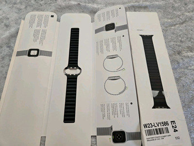 Original Apple Watch 1-9 SE 41mm Leather Leder Armband S/M ML7R3ZM/A Midnight