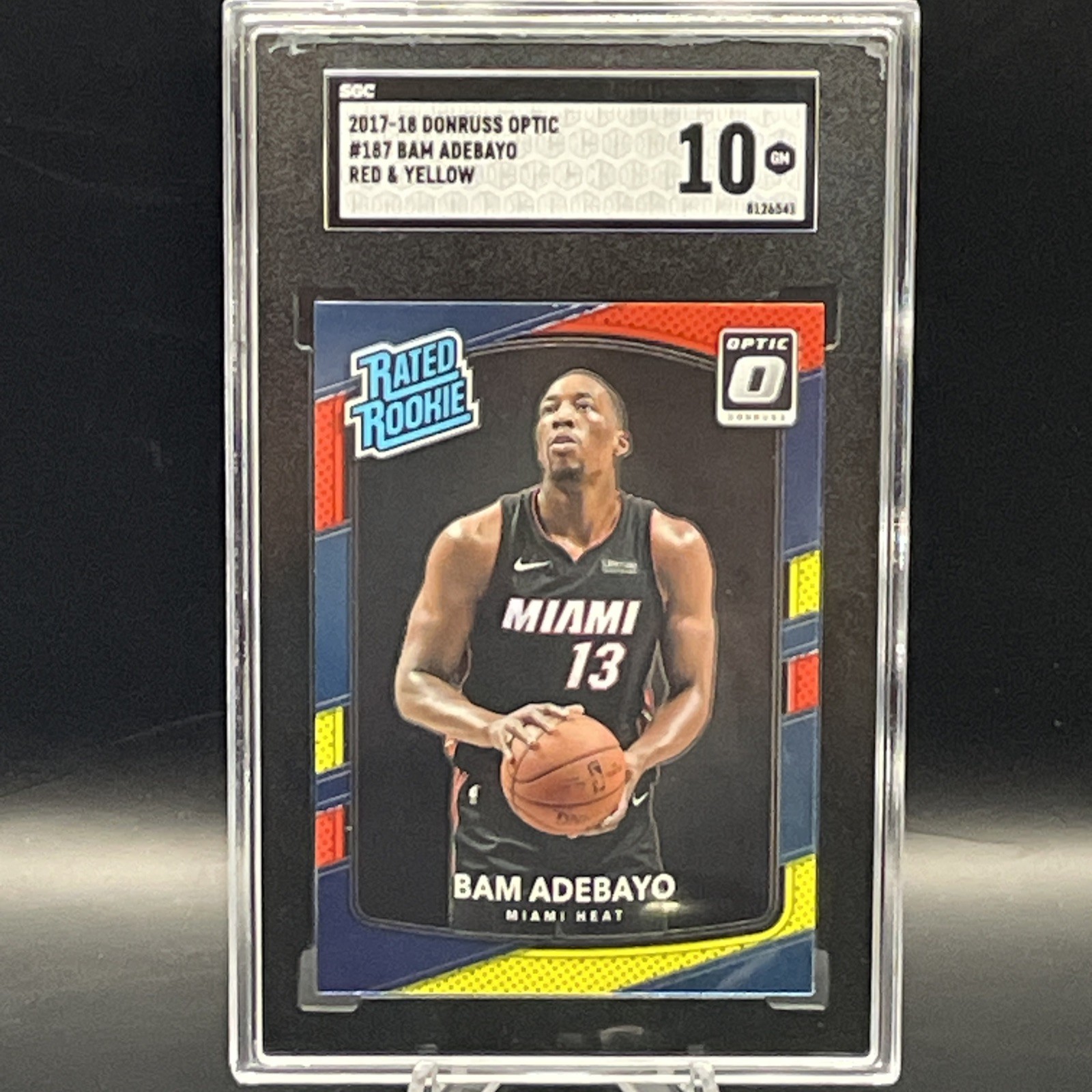 2017-18 Panini Donruss Optic Red & Yellow #187 Rated Rookie Bam Adebayo SGC 10 *