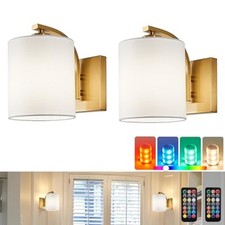 Rechargeable Wall Sconces Set of 2, Brushed Gold Cordless Battery Operated