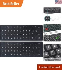 2PCS Matte English Keyboard Stickers - Scratch  Water Resistant for Laptops