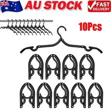 10x Travel Portable Foldable Clothes Coat Plastic Hangers Folding Slotted Tool