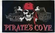Jolly Roger Pirate's Cove Flag 3x5ft Boating Flag Skull 100D