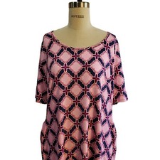 Sunsets & Sweet Tea Women's Pink & Blue Dress W/ Pockets Size XL Wicking UPF50
