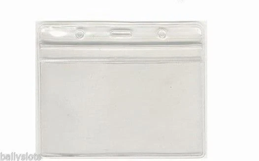 PROOF ID 5 ID Card Badge Horizontal Holder Zip Lock Zipper School Hospital Travel Work