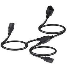 C14 to 2 X C13 Y Splitter Power Cord 6FT IEC 320 C14 Male to Dual IEC 320 C13...