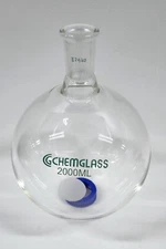 CHEMGLASS CG-1506-25  FLASK, 2000mL ROUND BOTTOM, HEAVY WALL  SINGLE NECK  24/40