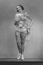 Antique Circus Tattoo Lady Photo 2568 Oddleys Strange & Bizarre