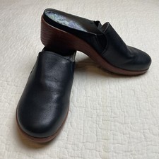 ALEGRIA Sereniti Obsidian Comfortable Wedge Leather Clogs Size 39 US 9
