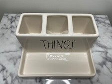 RAE DUNN Ceramic "THINGS" Organizer for the Bath, Bedroom or Office  NEW 