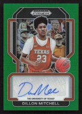 2022 Panini Prizm Draft Picks Dillon Mitchell Auto Freshman Signatures Green
