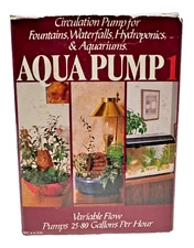 Aqua Pump 1 Pump 25-80 Gallons an Hour Fountains Waterfalls Aquariums New in Box