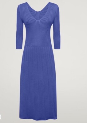 Wolford Merino Rib Dress in Iris Bloom Small