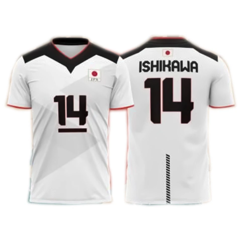 青少年男式西田 #11 日本排球球衣白色红色黑色定制任何名称 — 第 4/4 张图片