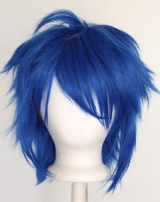 A　ウィッグ 13'' Shaggy Messy w/ Long Bangs Royal Blue Visual Kei Cosplay Wig