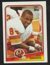 LOT OF 10 1988 Topps #14 Ricky Sanders card, Washington Redskins star