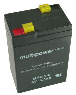 ORIGINAL Multipower BLEI GEL AKKU BATTERIE 6V / 4,5Ah / MP4.5-6