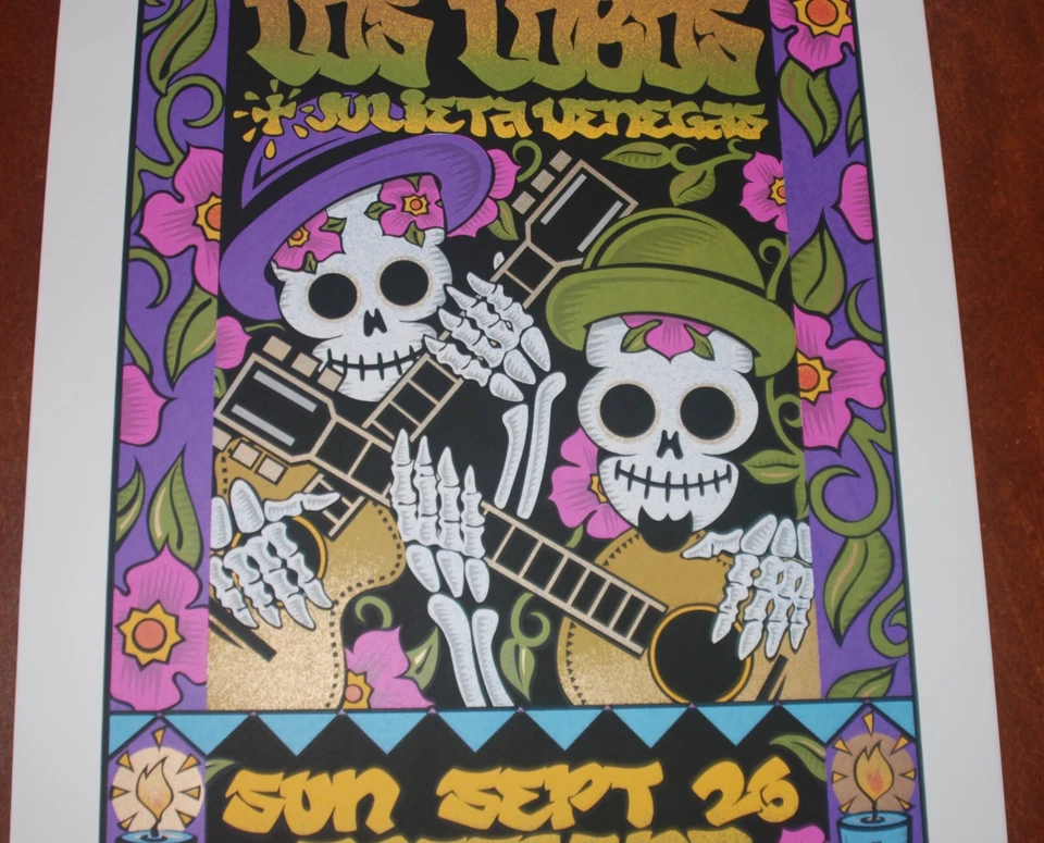 Impresión artística de Gary Houston Los Lobos póster serigrafía Portland 2004 Oregon S/# 245 Foto 4 de 4