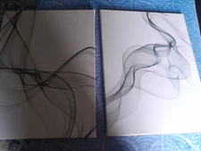 Pair Of New With Out Tags  Canvas Black And White Abstract Art 